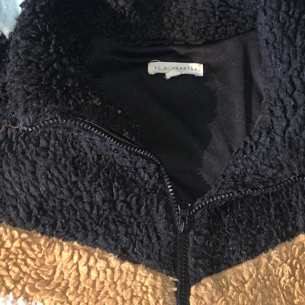 LA Hearts chevron Sherpa jacket